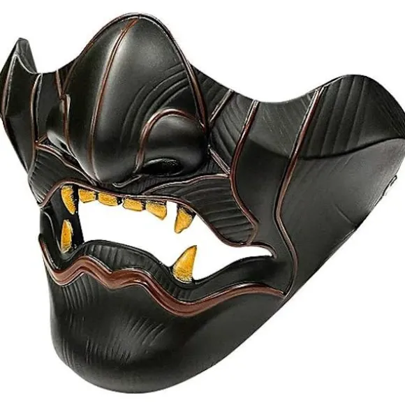 Ghost of Tsushima Jin Sakai Cosplay Halvmaske (2)-ansigts Resin Samuraj