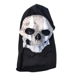 Ghost Skull Full Face Ghost Game Skull Special Maske Cosplay Kostume Latex Masker Hætte Hovedbeklædning Voksen Unisex Halloween Prop~12929