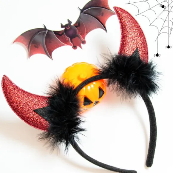 Glitter Djævle Horn Pandebånd, Røde Djævle Horn Djævel Kostume Kvinder Mænd Piger, Halloween Maskerade Cosplay Pandebånd (Sort og Rød)