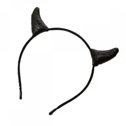 Glitter Djævle Horn Pandebånd Halloween Fancy Dress Cosplay Hårbånd (Sort)