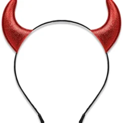 Glitter Djævlehorn Tiara, Røde Djævlehorn Djævlekostume til Kvinder Mænd Piger, Halloween Udklædning Cosplay Hårbånd (Rød) red
