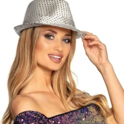 Glitterhat, unisex, disco outfit, disco tilbehør, karneval