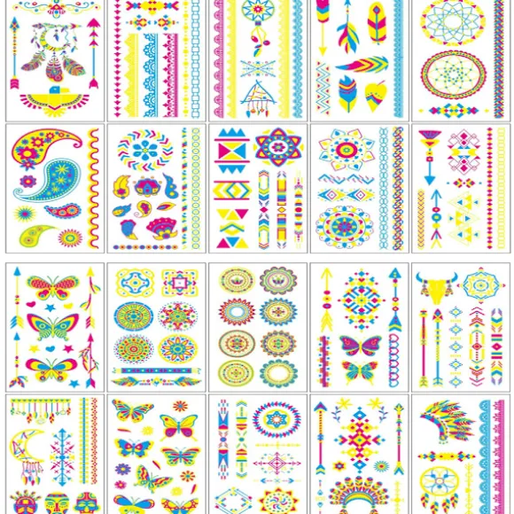 Glow In The UV Temporary Tattoos20 sheets