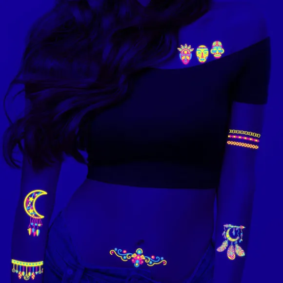 Glow In The UV Temporary Tattoos20 sheets