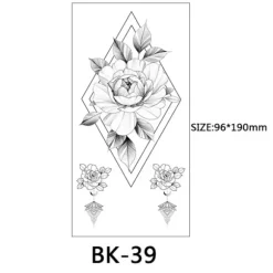 Gnidningsfingre - midlertidige tatoveringer med blomstermotiver 8 stk. Sort