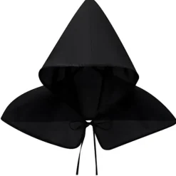 Gotisk Kort Kappe Unisex Halloween Festrekvisitter Middelalderlig Hætte Cosplay Kostume Djævlekapper Heks Troldmand Hætteklædte Kostumer