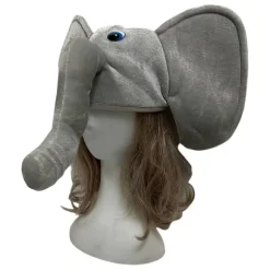Grå Elefant Hat med Blå Øjne - Sjovt & Festligt Tilbehør til Fester og Fejringer Elephant hat