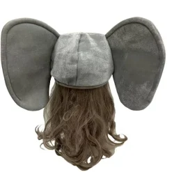 Grå Elefant Hat med Blå Øjne - Sjovt & Festligt Tilbehør til Fester og Fejringer Elephant hat