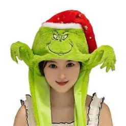 Grinch Julemand Elg Peberkagemand Juletræ Bevægelige Ører Hat Blød Bevægelig Kasket (Grinch)