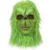 Grinch Maske Jule Grøn Monster Maske Jule Grinch Kostume Maske med Julehat Sjove Jule Cosplay Festrekvisitter Pelsmaske (LGL)