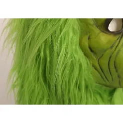 Grinch Maske Jule Grøn Monster Maske Jule Grinch Kostume Maske med Julehat Sjove Jul Cosplay Party Rekvisitter Pelsmaske