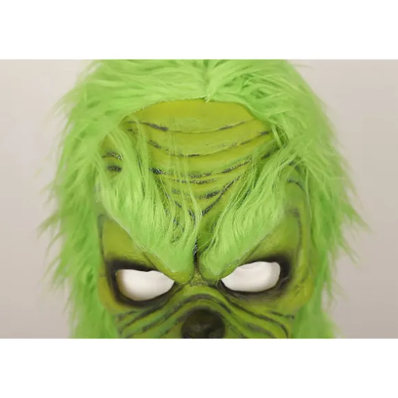 Grinch Maske Jule Grøn Monster Maske Jule Grinch Kostume Maske med Julehat Sjove Jul Cosplay Party Rekvisitter Pelsmaske