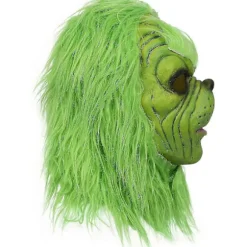 Grinch Maske Jule Grønt Monster Kostume med Påsat Julehat til Sjove Jule Cosplay Fester og Ferie Tema Aktiviteter