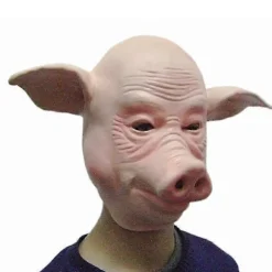 Gris maske i gummi, fuld maske, Halloween kostume, udsøgt og perfekt