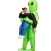 Grøn Alien Bære Menneske Kostume Oppustelig Sjov Cosplay Kostume Til Fest Voksen