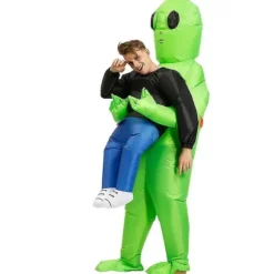 Grøn Alien Bære Menneske Kostume Oppustelig Sjov Cosplay Kostume Til Fest Voksen