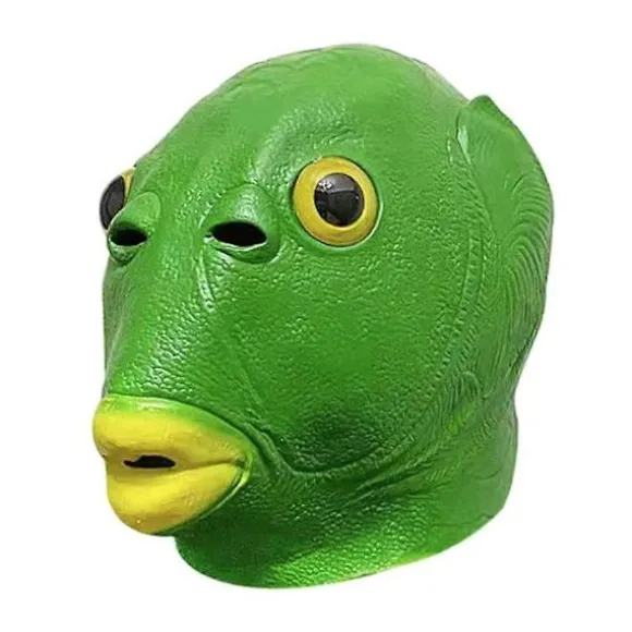 Grøn Goby Fisk Maske, Mærkeligt Legetøj Til Halloween, Sjov Kreativ Kostume, Cosplay Party Legetøj, Grøn Fisk Legetøj