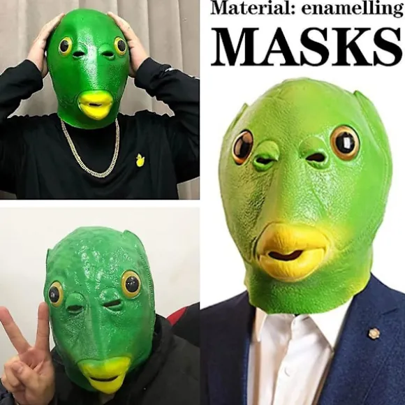 Grøn Goby Fisk Maske, Mærkeligt Legetøj Til Halloween, Sjov Kreativ Kostume, Cosplay Party Legetøj, Grøn Fisk Legetøj