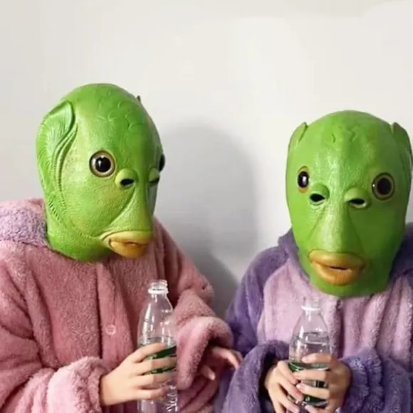 Grøn Goby Fisk Maske, Mærkeligt Legetøj Til Halloween, Sjov Kreativ Kostume, Cosplay Party Legetøj, Grøn Fisk Legetøj