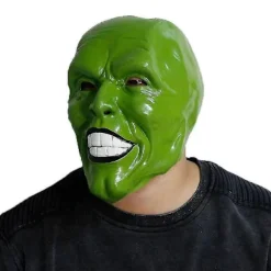 Grøn Latex Maske Jim Carrey Film Maskerade Loki The Mask Halloween Tilbehør