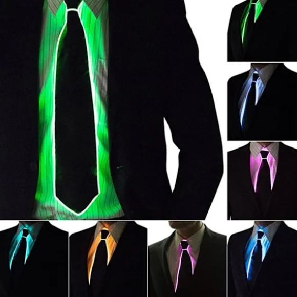 (Grøn) LED Lysende Slips Glow Lysende Slips Neon Led Slips LED