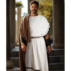 Græsk toga-kostume til par (mand og kvinde) mænd Men Men XL
