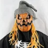 Græskar Fugleskræmsel Maske Halloween Skræmmende Fugleskræmsel Græskar Maske Hat Cosplay Hovedbeklædning Kostumer