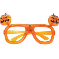 Græskar LED Briller Halloween Festartikler Orange Plast Blinkende 3 Tilstande 1 Sæt Orange