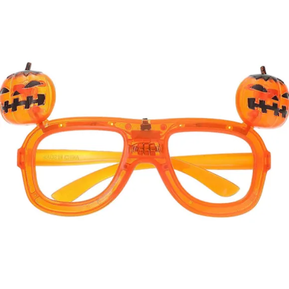 Græskar LED Briller Halloween Festartikler Orange Plast Blinkende 3 Tilstande 1 Sæt Orange