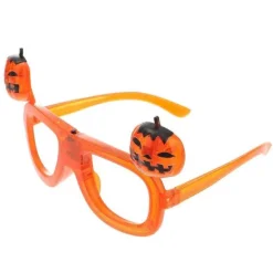Græskar LED Briller Halloween Festartikler Orange Plast Blinkende 3 Tilstande 1 Sæt Orange