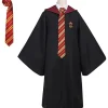 Gryffindor Troldmandsrobe Kostume med Slips til Voksne, Halloween Cosplay Outfit [JUN]
