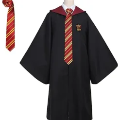 Gryffindor Troldmandsrobe Kostume med Slips til Voksne, Halloween Cosplay Outfit [JUN]