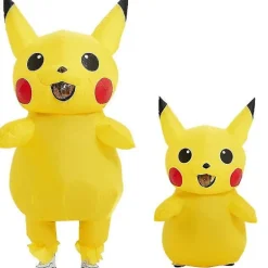 Gul oppustelig maskot Pica Anime Cosplay til voksne børn Tegneserie kostume Sjov karneval kostumer Yz Adult(150-190CM)