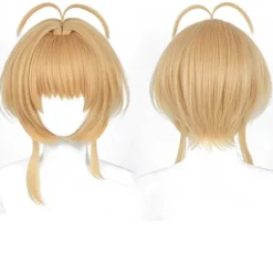 Gylden Cosplay-paryk med hestehaler - Højtemperaturfiber, perfekt til anime-rollespil, CJY