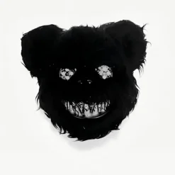 Gyserbjørnemaske, Uhyggelige masker til voksne og børn, Horror Teddy Bear maske, Plys Blodig Bjørnmaske, til fest karneval cosplay Black