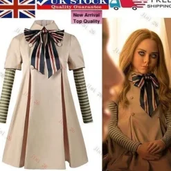 Gyserfilm M3GAN Cosplay Kostumesæt Piger Megan AI Dukke Robot Halloween % lt; . 2XL