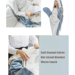 Hajdragt til voksne - Bærbar hajdragt Superblød hyggelig flannelhættetrøje - Haj Onesie Dragt Hajdragt Hættetrøje - Pink/blå_MGF