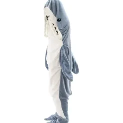 Hajformet fleecetrøje Haj Fleece Superblød Hyggelig Flanelltrøje Haj Sovepose Haj Onesie Fleece Hajhale Bærbar Fleece Fleece Sha M