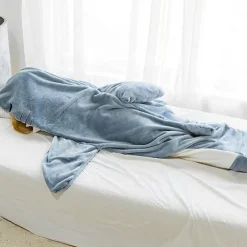Hajformet fleecetrøje Haj Fleece Superblød Hyggelig Flanelltrøje Haj Sovepose Haj Onesie Fleece Hajhale Bærbar Fleece Fleece Sha M