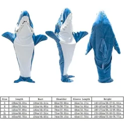 Hajformet fleecetrøje Haj Fleece Superblød Hyggelig Flanelltrøje Haj Sovepose Haj Onesie Fleece Hajhale Bærbar Fleece Fleece Sha M