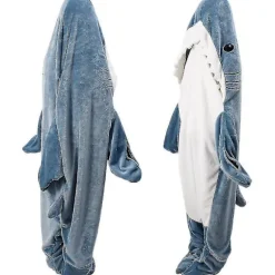 Haj-tæppe Hoodie Haj-tæppe Voksen Haj Bærbart tæppe Voksen Superblødt Hyggeligt Haj-sovepose Hajhale Bærbar - Perfekt 2XL