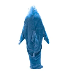 Hajtæppe Hoodie Voksen - Haj Onesie Voksen Bærbar Tæppe - Haj Tæppe Super Blødt Hyggeligt Flannel Hoodie Haj Sovepose .i blue 190cm