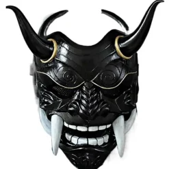 Halloween Akabane Mask Hovedbeklædning Samurai Noh Kabuki Prajna Devil Cosplay Mask Green