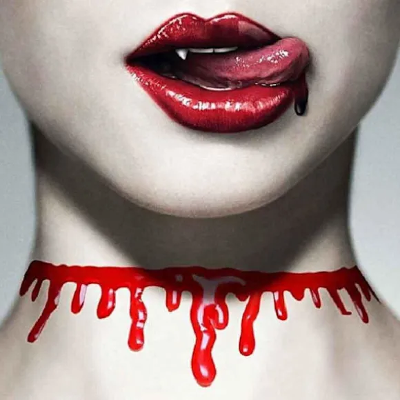 Halloween bloddroppande halsband blodvampyr vampyrhalsband Red one size