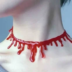 Halloween bloddroppande halsband blodvampyr vampyrhalsband Red one size