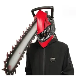Halloween Chainsaw Man Latex Hovedbeklædning S