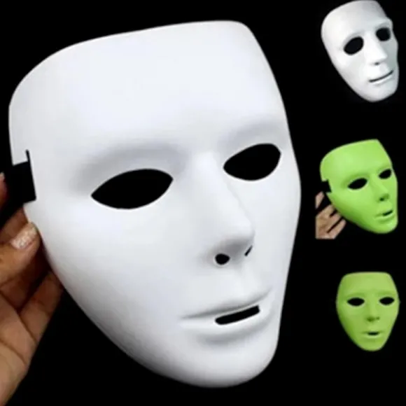 Halloween Cool PVC Kamen Rider Ghost Dance Hip Hop Maske Hvid N A4