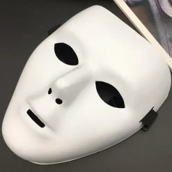 Halloween Cool PVC Kamen Rider Ghost Dance Hip Hop Maske Hvid N A4