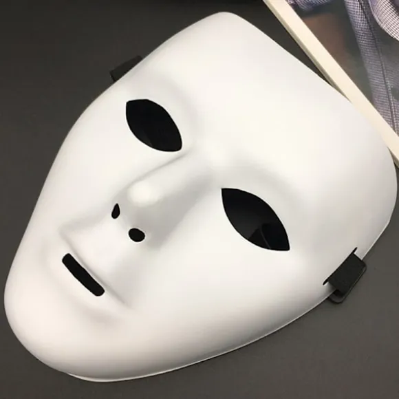 Halloween Cool PVC Kamen Rider Ghost Dance Hip Hop Maske Hvid N A4
