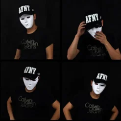 Halloween Cool PVC Kamen Rider Ghost Dance Hip Hop Maske Hvid N A4